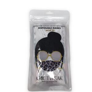 Chic Tweak NY Women's Disposable Masks Set of 10 Assorted Colorful Mutli